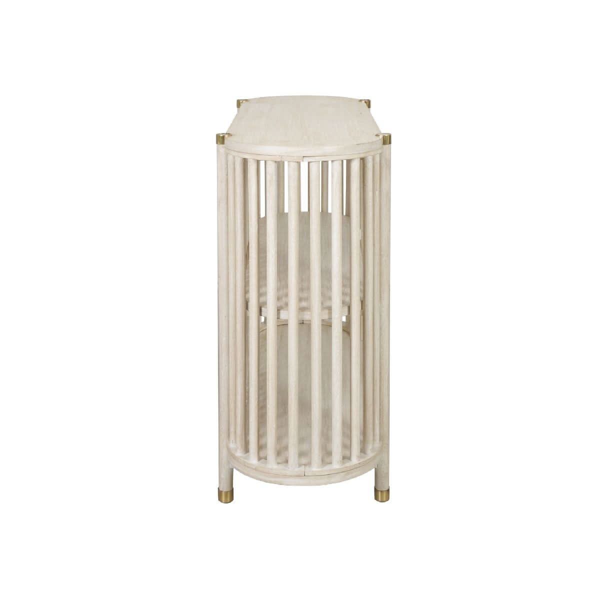 Marley Mango Wood Console Table in White Driftwood - Chocolate Wood