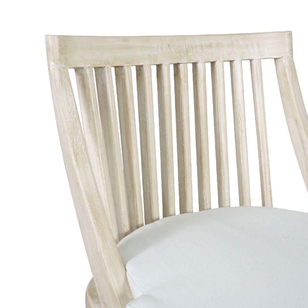 Marley Mango Wood Hamptons Counter Stool in White Driftwood - Chocolate Wood
