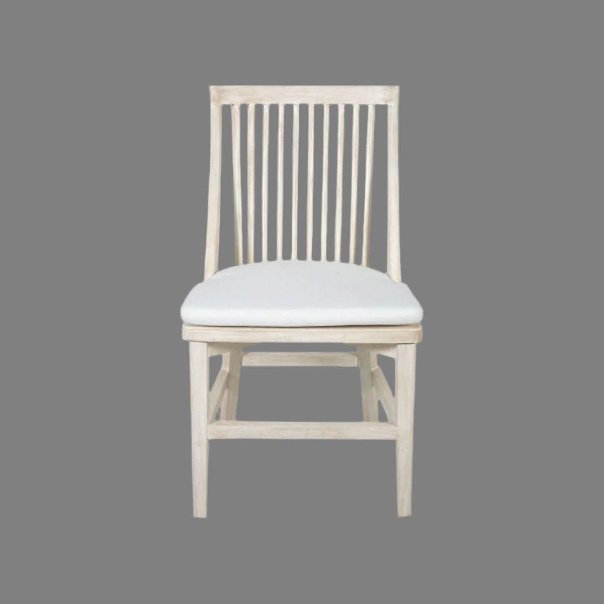 Marley Mango Wood Hamptons Dining Chair in White Driftwood - Chocolate Wood