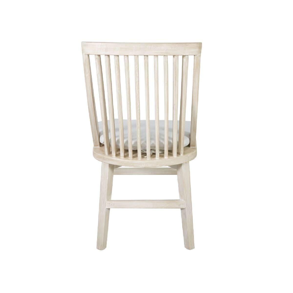 Marley Mango Wood Hamptons Dining Chair in White Driftwood - Chocolate Wood