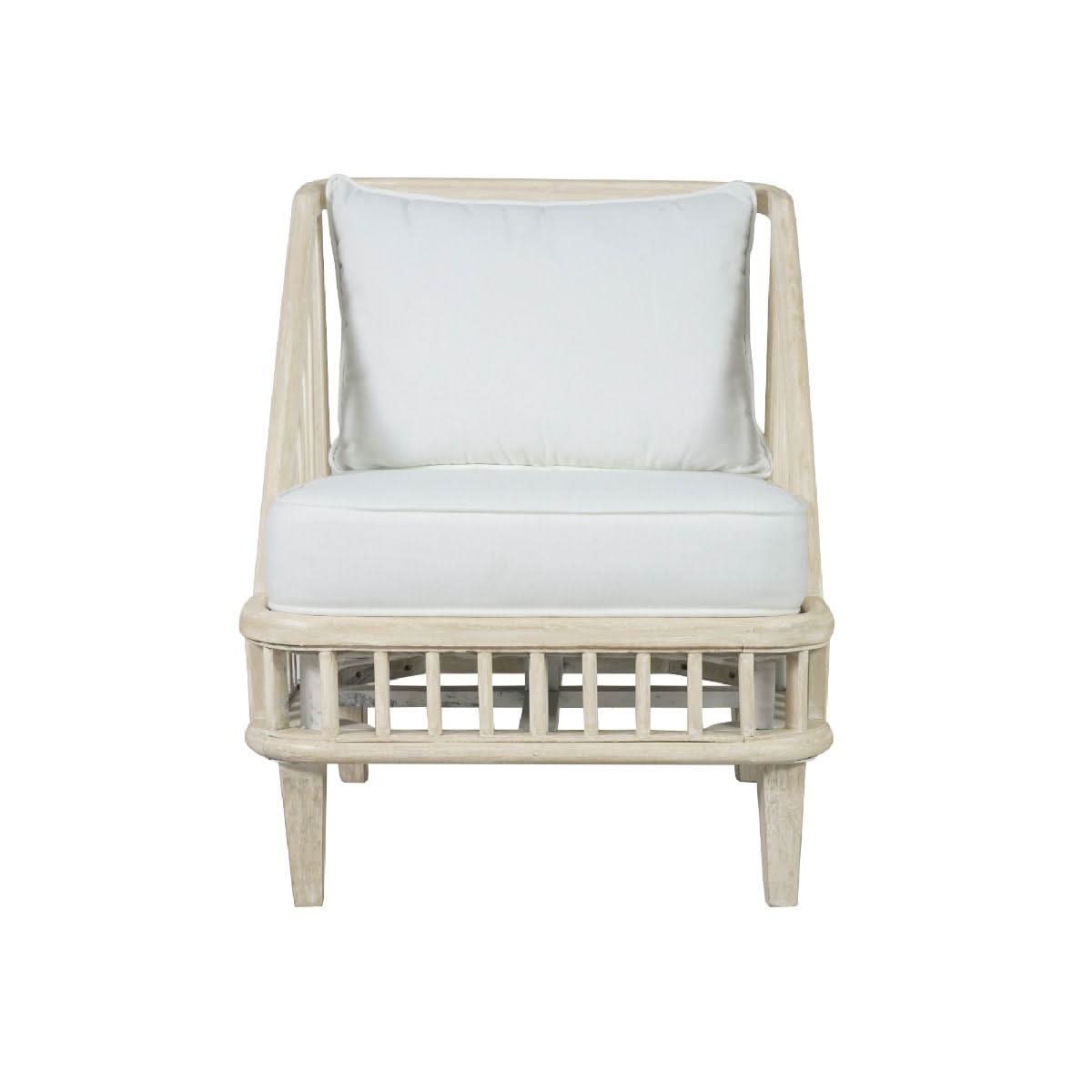 Marley Mango Wood Lounge Chair in White Driftwood - Chocolate Wood