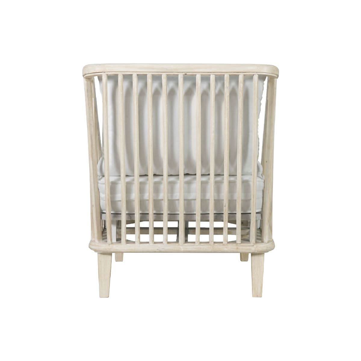 Marley Mango Wood Lounge Chair in White Driftwood - Chocolate Wood