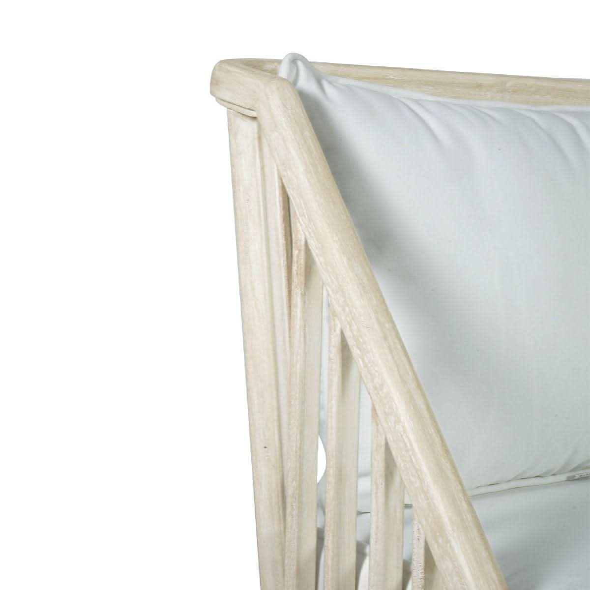 Marley Mango Wood Lounge Chair in White Driftwood - Chocolate Wood