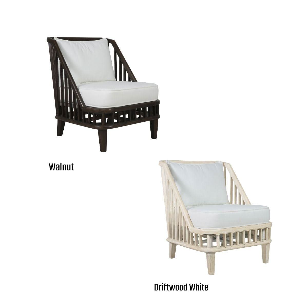 Marley Mango Wood Lounge Chair in White Driftwood - Chocolate Wood