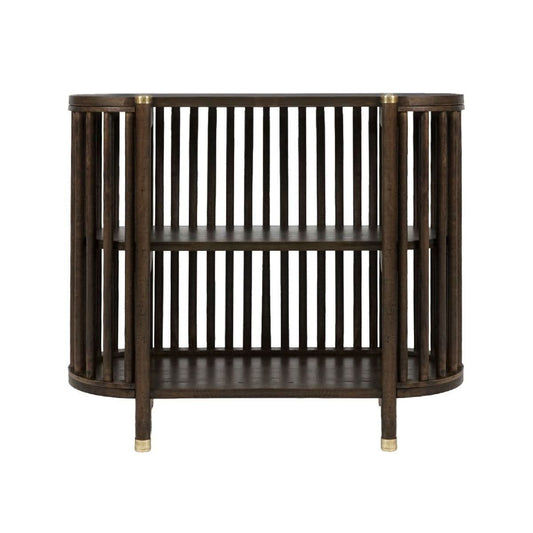 MARLEY MANGO WOOD LOW BOOKCASE WALNUT - MyChocolateWood