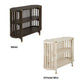 Marley Mango Wood Low Bookcase in White Driftwood - Chocolate Wood