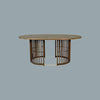 MARLEY MANGO WOOD OVAL DINING TABLE WALNUT - MyChocolateWood