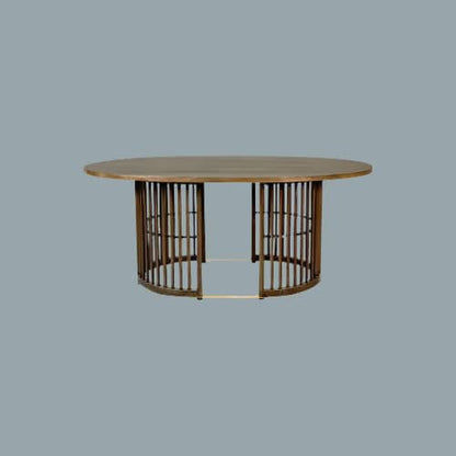MARLEY MANGO WOOD OVAL DINING TABLE WALNUT - MyChocolateWood