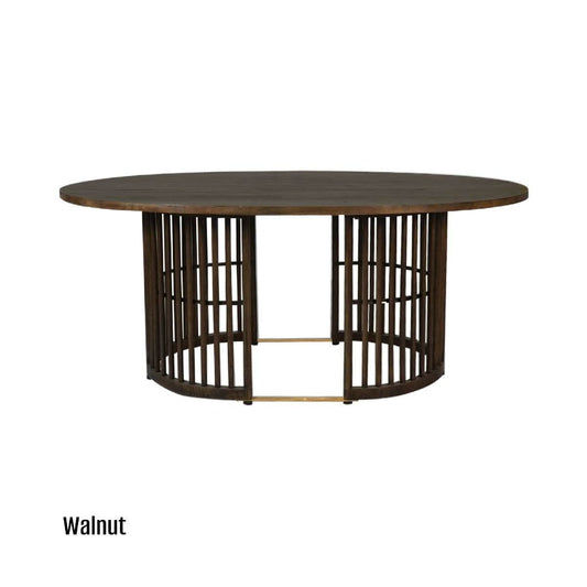 MARLEY MANGO WOOD OVAL DINING TABLE WALNUT - MyChocolateWood