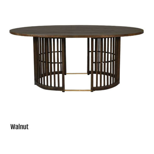 MARLEY MANGO WOOD OVAL DINING TABLE WALNUT