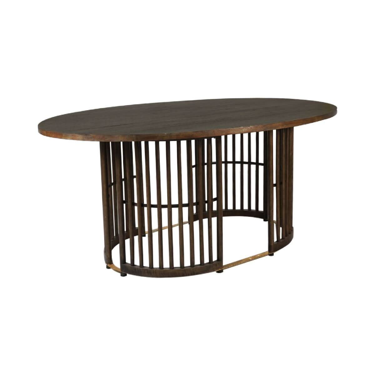 MARLEY MANGO WOOD OVAL DINING TABLE WALNUT - MyChocolateWood
