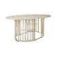 Marley Mango Wood Oval Dining Table in White Driftwood - Chocolate Wood