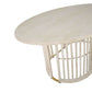 Marley Mango Wood Oval Dining Table in White Driftwood - Chocolate Wood