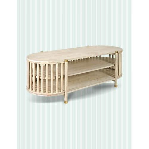 Marley Mango Wood TV Unit in White Driftwood - Chocolate Wood