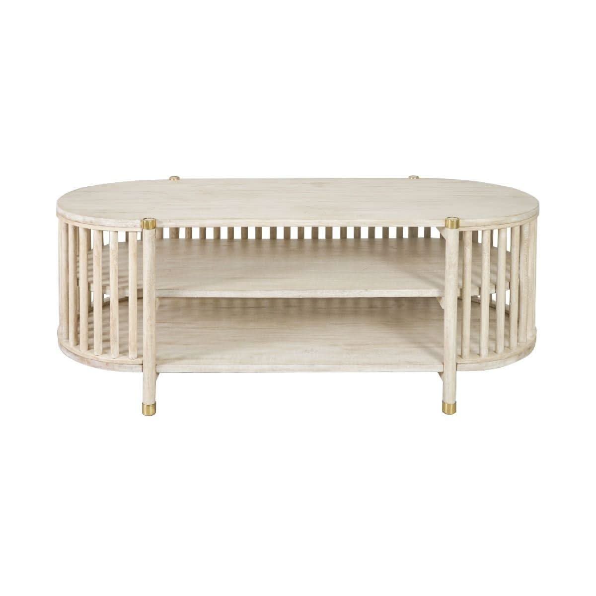 Marley Mango Wood TV Unit in White Driftwood - Chocolate Wood