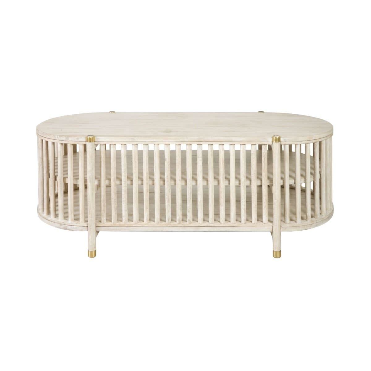 Marley Mango Wood TV Unit in White Driftwood - Chocolate Wood