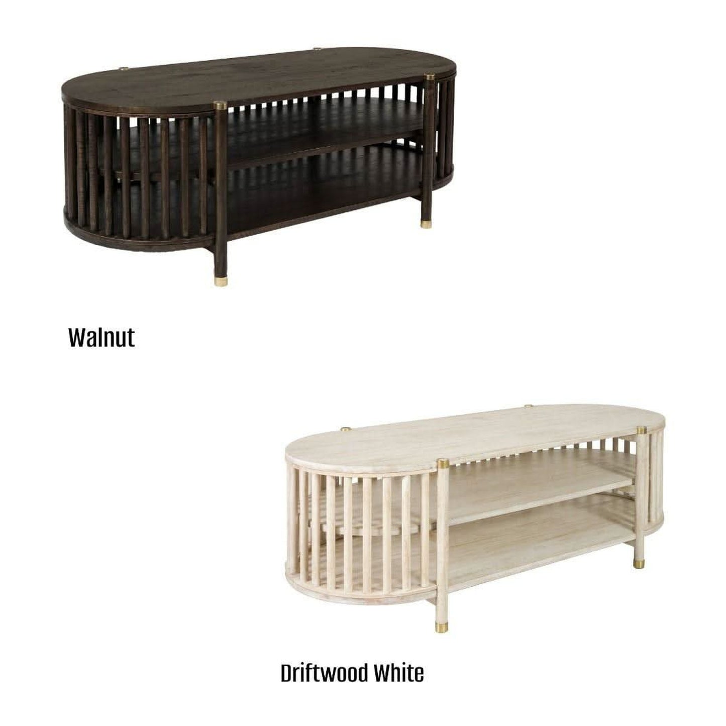 Marley Mango Wood TV Unit in White Driftwood - Chocolate Wood