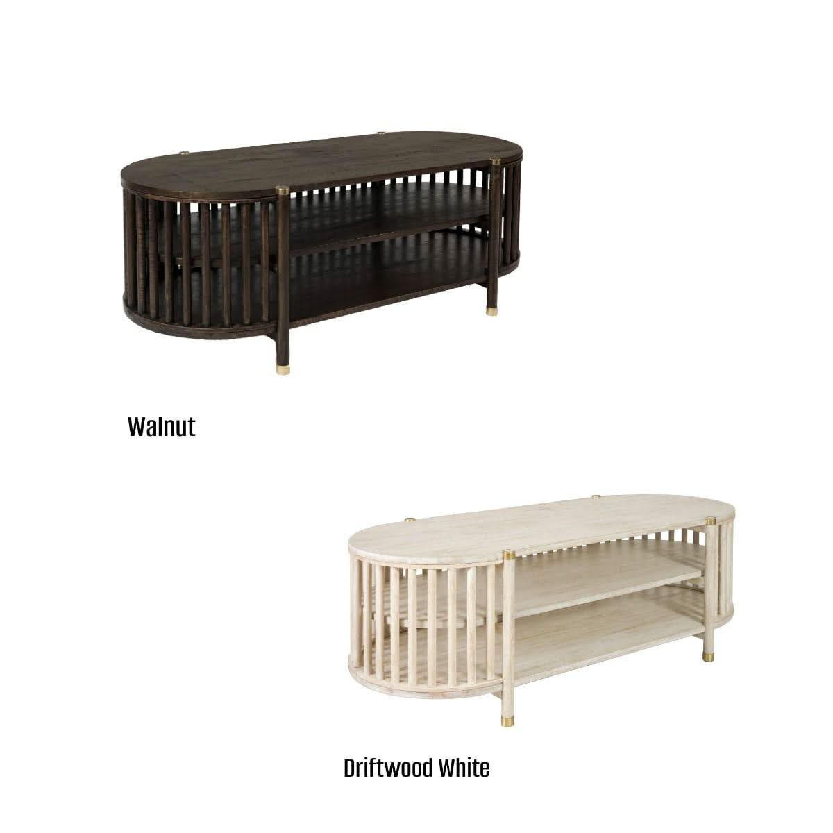 Marley Mango Wood TV Unit in White Driftwood - Chocolate Wood