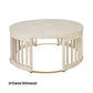 Marley Round Mango Wood Coffee Table in White Driftwood - Chocolate Wood