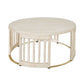 Marley Round Mango Wood Coffee Table in White Driftwood - Chocolate Wood