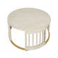 Marley Round Mango Wood Coffee Table in White Driftwood - Chocolate Wood