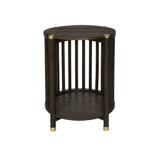 MARLEY ROUND MANGO WOOD SIDE TABLE WALNUT