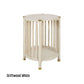 Marley Round Mango Wood Side Table in White Driftwood - Chocolate Wood