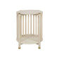Marley Round Mango Wood Side Table in White Driftwood - Chocolate Wood