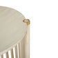 Marley Round Mango Wood Side Table in White Driftwood - Chocolate Wood