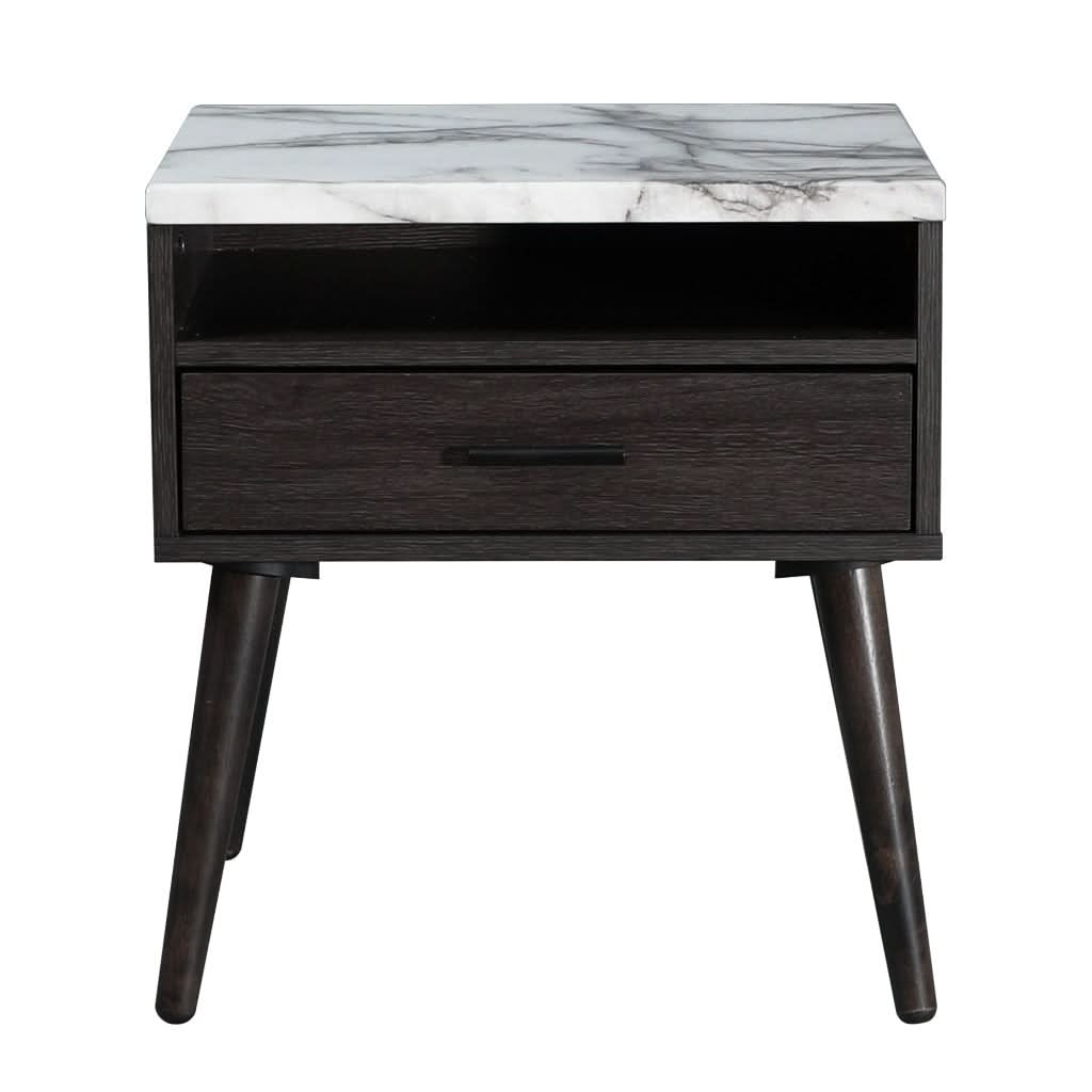 MARNI 1-DRAWER 1-NICHE BEDSIDE TABLE  ESPRESSO - MyChocolateWood