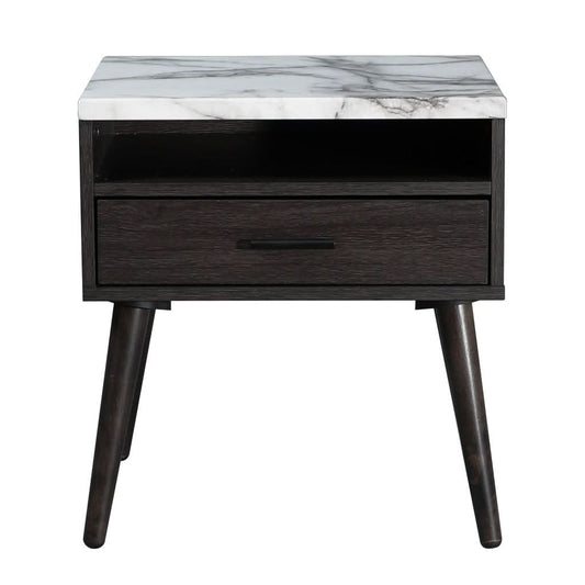 MARNI 1-DRAWER 1-NICHE BEDSIDE TABLE  ESPRESSO - MyChocolateWood