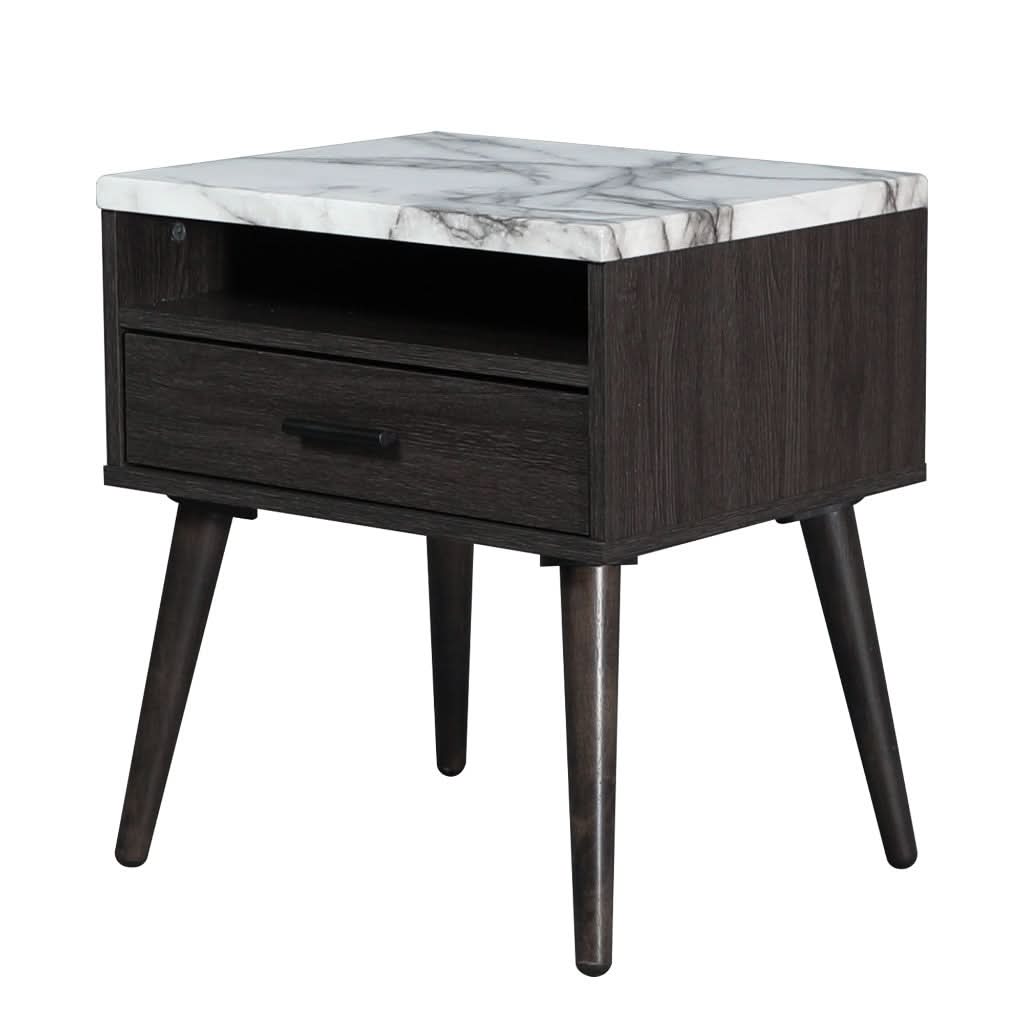 MARNI 1-DRAWER 1-NICHE BEDSIDE TABLE  ESPRESSO - MyChocolateWood