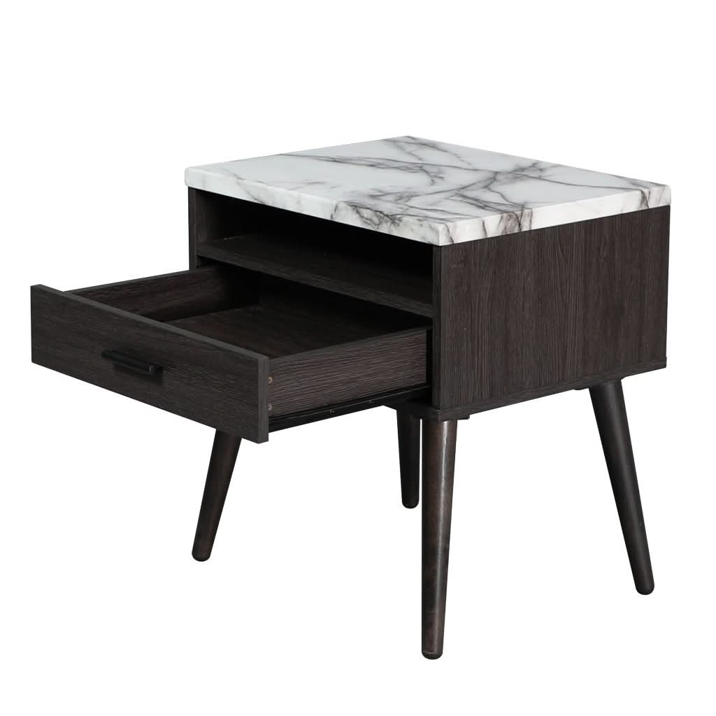 MARNI 1-DRAWER 1-NICHE BEDSIDE TABLE  ESPRESSO - MyChocolateWood