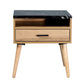 Marni 1-Drawer 1-Niche Bedside Table in Wotan Oak - Chocolate Wood