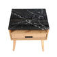 Marni 1-Drawer 1-Niche Bedside Table in Wotan Oak - Chocolate Wood