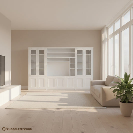 MARQUIS 4 PIECE WALL UNIT TV ENTERTAINMENT CENTRE BOOKCASE BOOKSHELF - MyChocolateWood