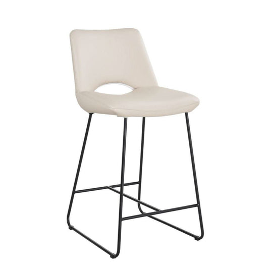 Mattilda PU Bar Chair in Wheat - Chocolate Wood