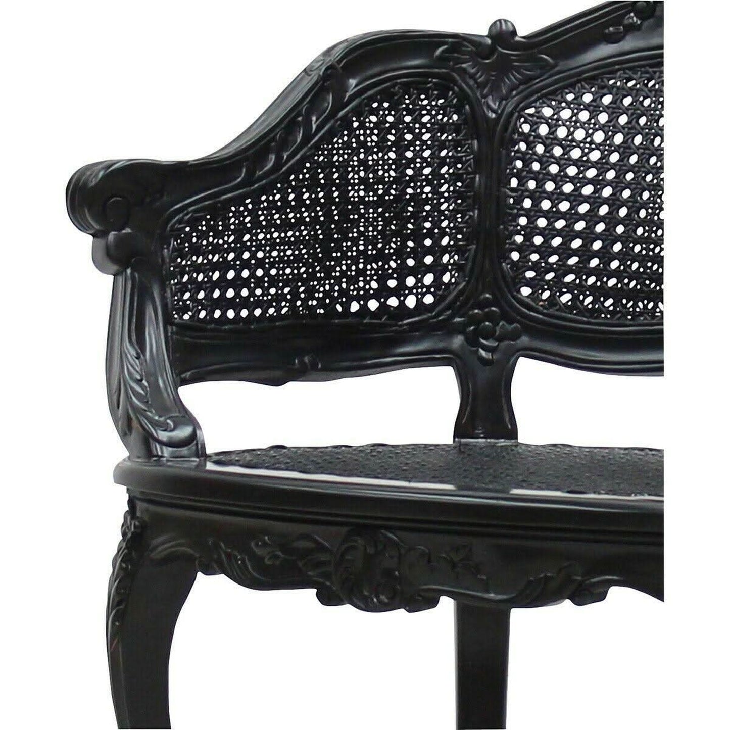 MAXIM FRENCH PROVINCIAL MAHOGANY ARMCHAIR WING CHAIR BERGERE CHAIR BLACK