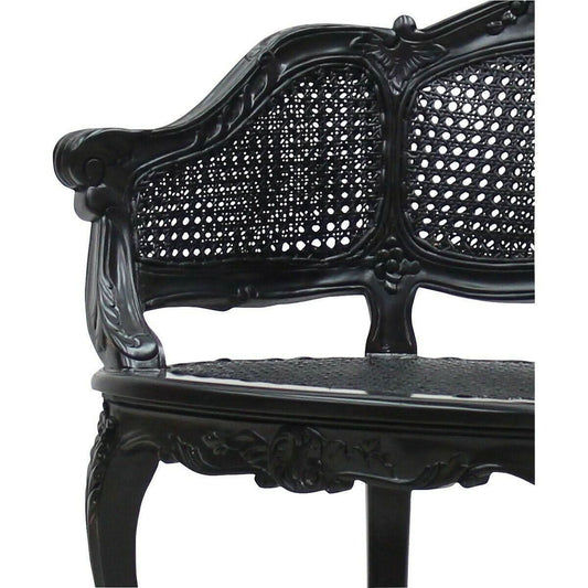 MAXIM FRENCH PROVINCIAL MAHOGANY ARMCHAIR WING CHAIR BERGERE CHAIR BLACK