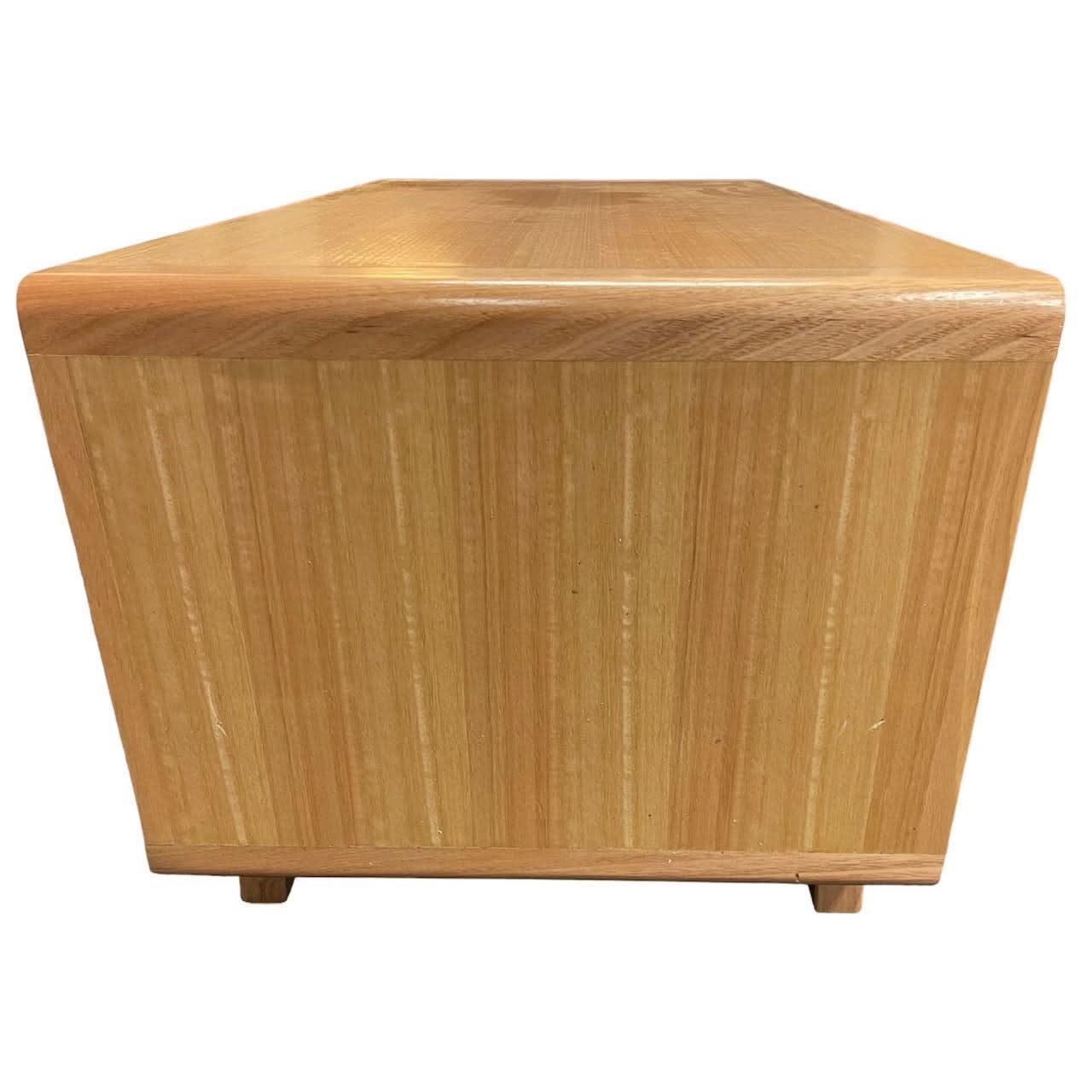 MAXWELL 2-DRAWER TASSIE OAK COFFEE TABLE IN CLEAR LACQUER MADE TO ORDER - MyChocolateWood