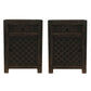 Mayleen Pair of Reclaimed Timber Bedside Tables in Black - Chocolate Wood