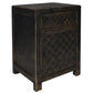 MAYLEEN PAIR OF RECLAIMED TIMBER BEDSIDE TABLES 1 DRAWER 1 DOOR BLACK - MyChocolateWood