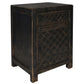 Mayleen Pair of Reclaimed Timber Bedside Tables in Black - Chocolate Wood