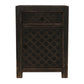 MAYLEEN PAIR OF RECLAIMED TIMBER BEDSIDE TABLES 1 DRAWER 1 DOOR BLACK - MyChocolateWood