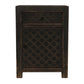 Mayleen Pair of Reclaimed Timber Bedside Tables in Black - Chocolate Wood