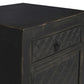 MAYLEEN PAIR OF RECLAIMED TIMBER BEDSIDE TABLES 1 DRAWER 1 DOOR BLACK - MyChocolateWood