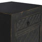 Mayleen Pair of Reclaimed Timber Bedside Tables in Black - Chocolate Wood