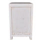 Mayleen Pair of Reclaimed Timber Bedside Tables in White - Chocolate Wood