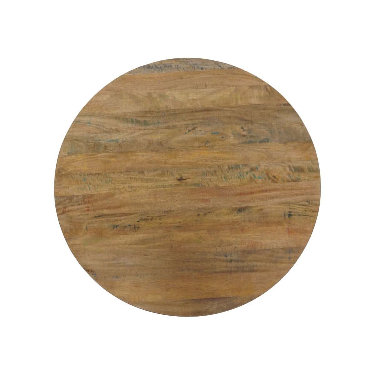 MAYO ROUND MANGO WOOD COFFEE TABLE IN A RUSTIC FINISH