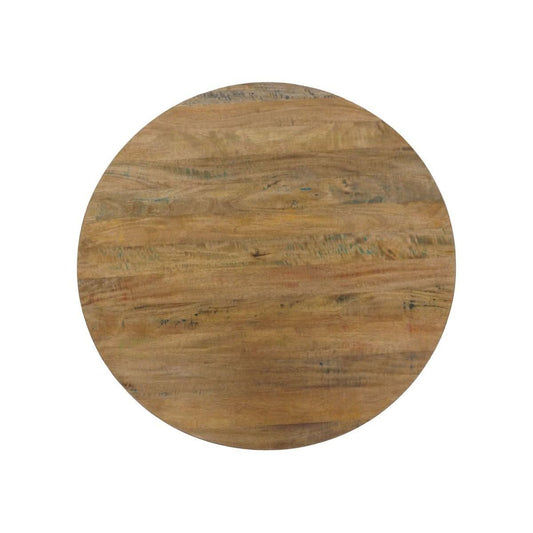 MAYO ROUND MANGO WOOD COFFEE TABLE IN A RUSTIC FINISH